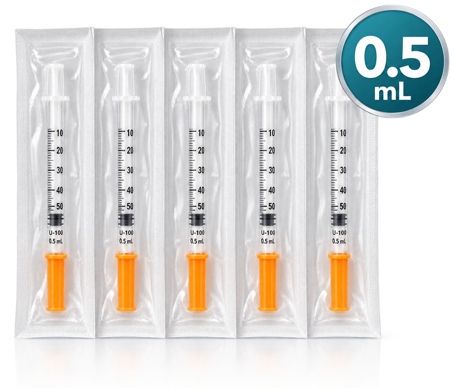 Pack 5 Jeringas 0.5 ml + Torundas de Alcohol